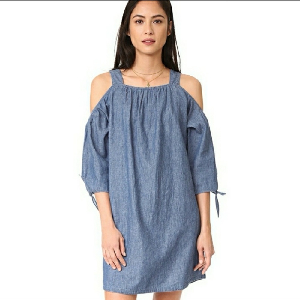 Madewell Cold Shoulder Chambray Dress